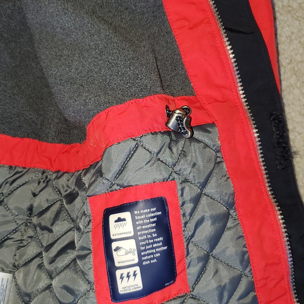 Lands End boys squall fleece lined winter jacket size L 14-16 Red/Black - Picture 4 of 6